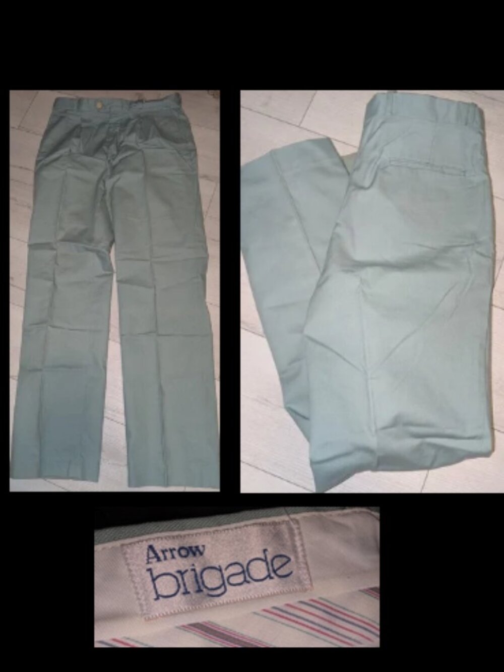 Vintage 1980s ARROW BRIGADE Pleated Front Chino Pants Mens Size 32 x 32